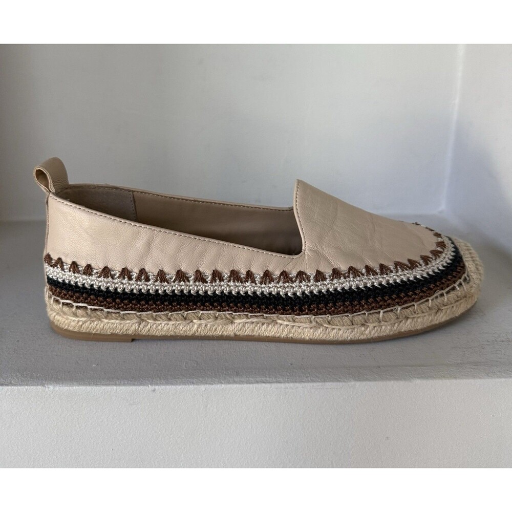 Chico's Giada Deco Espadrille Flats Nude Crochet WOMEN 8M SLIP ON COASTAL - Picture 10 of 11